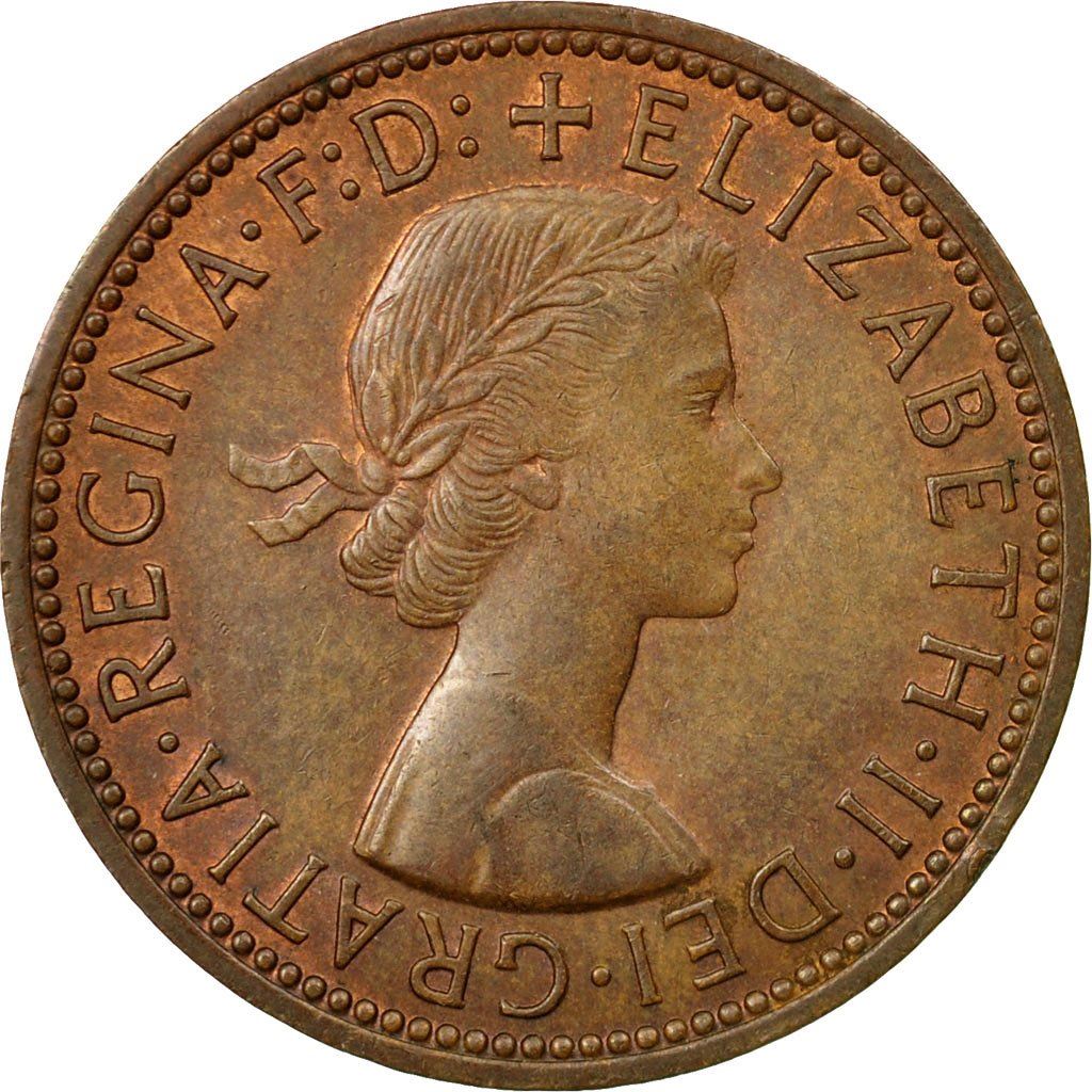 United Kingdom | 1/2 Penny Coin | Three-masted ship | KM:896 | 1954 - 1970