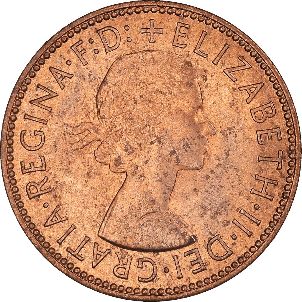 United Kingdom | 1/2 Penny Coin | Three-masted ship | KM:896 | 1954 - 1970