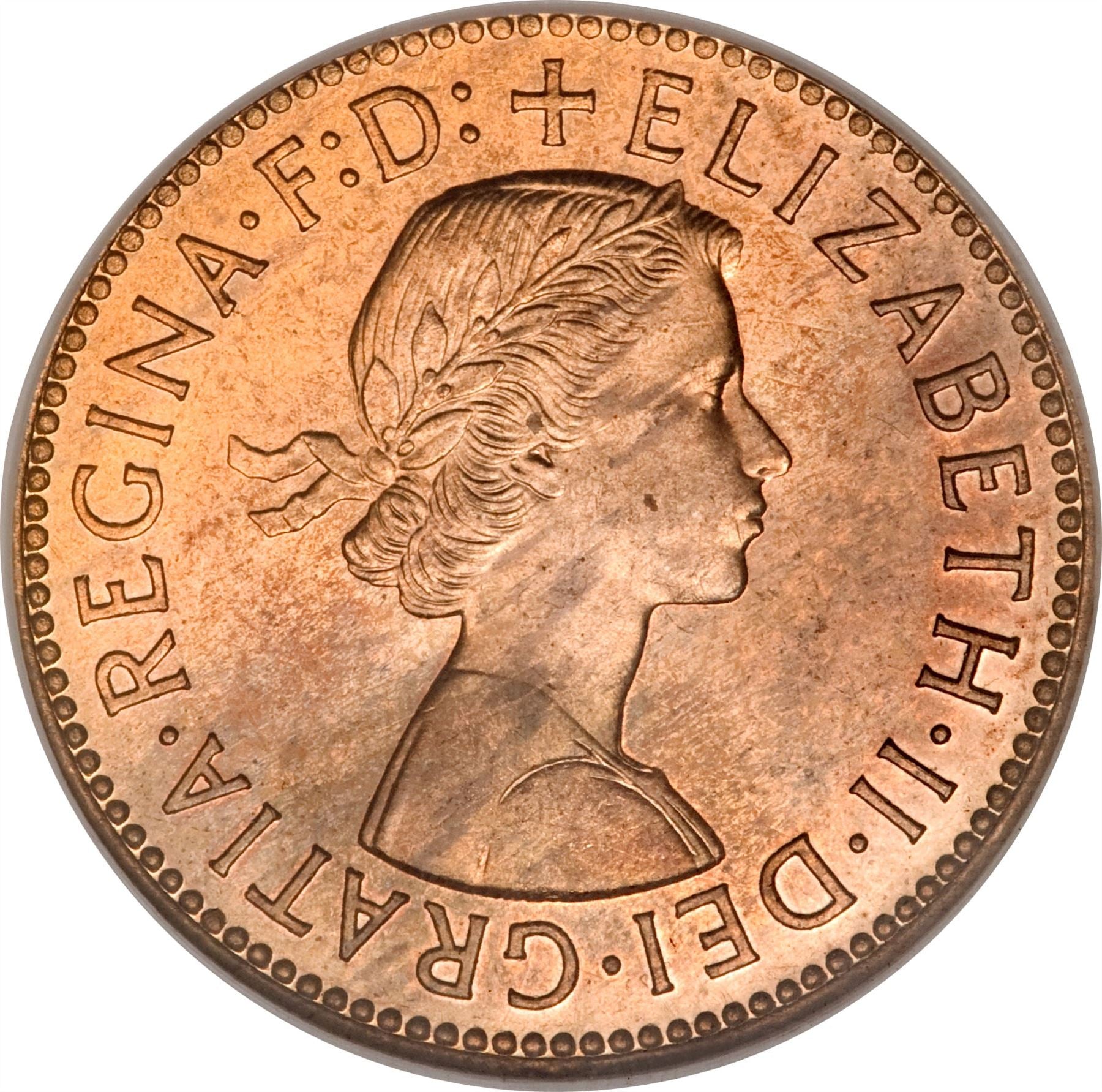 United Kingdom | 1/2 Penny Coin | Three-masted ship | KM:896 | 1954 - 1970