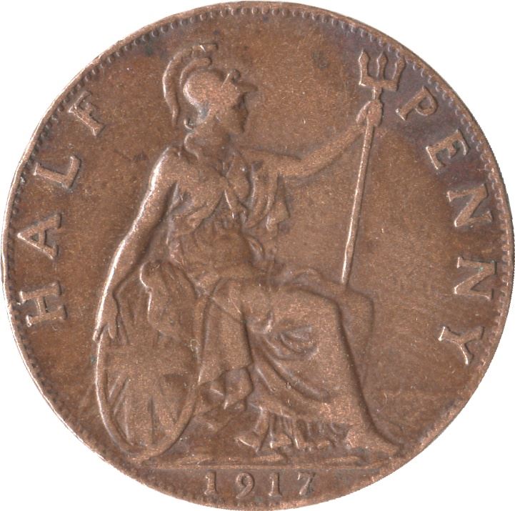 United Kingdom | 1/2 Penny Coin | George V | KM:809 | 1911 - 1925