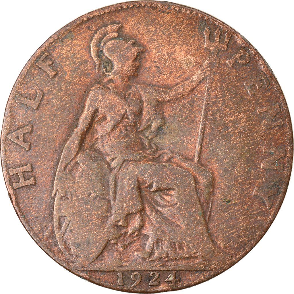 United Kingdom | 1/2 Penny Coin | George V | KM:809 | 1911 - 1925