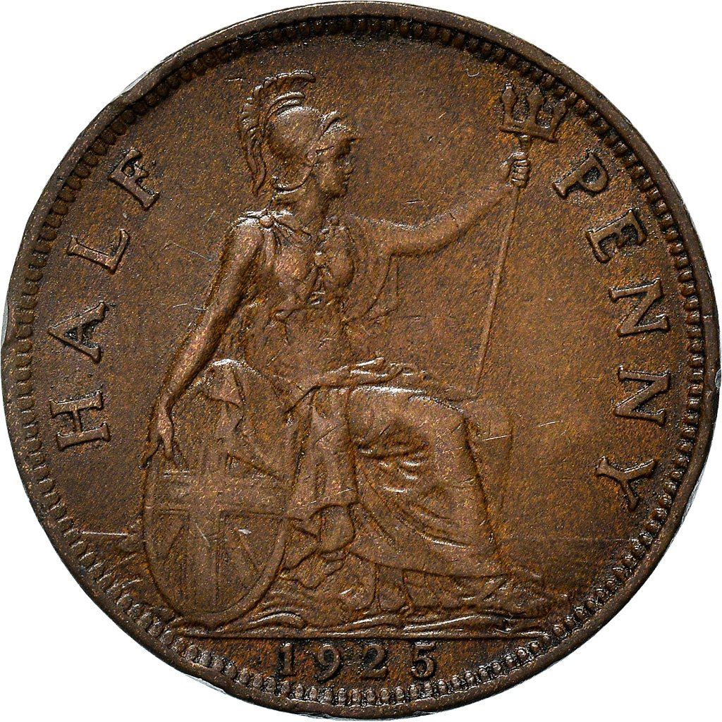United Kingdom | 1/2 Penny Coin | George V | KM:809 | 1911 - 1925