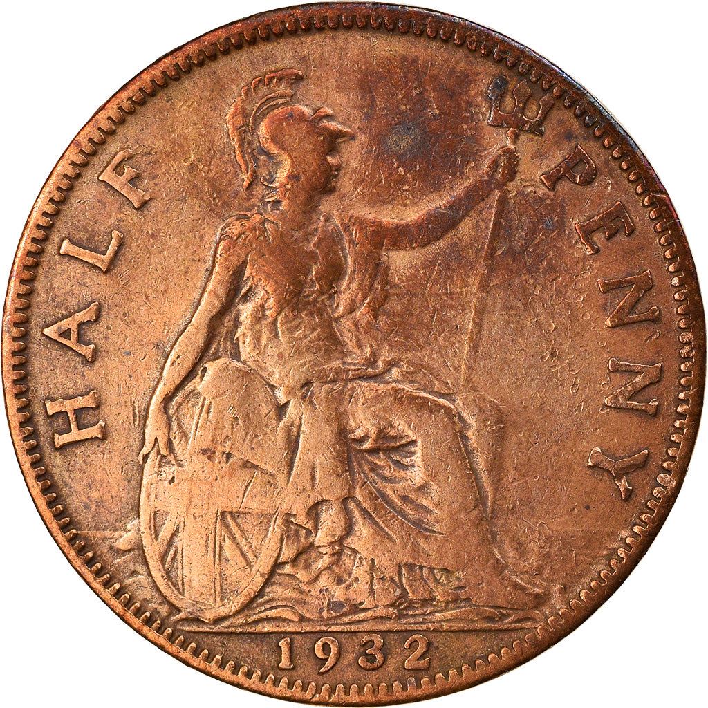 United Kingdom | 1/2 Penny Coin | George V | KM:837 | 1928 - 1936