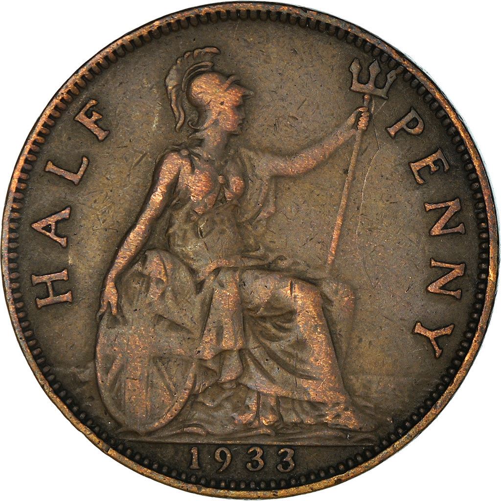 United Kingdom | 1/2 Penny Coin | George V | KM:837 | 1928 - 1936