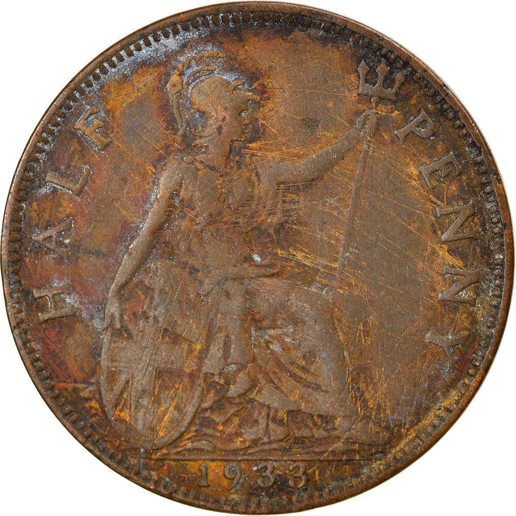 United Kingdom | 1/2 Penny Coin | George V | KM:837 | 1928 - 1936