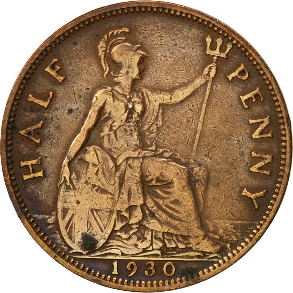 United Kingdom | 1/2 Penny Coin | George V | KM:837 | 1928 - 1936