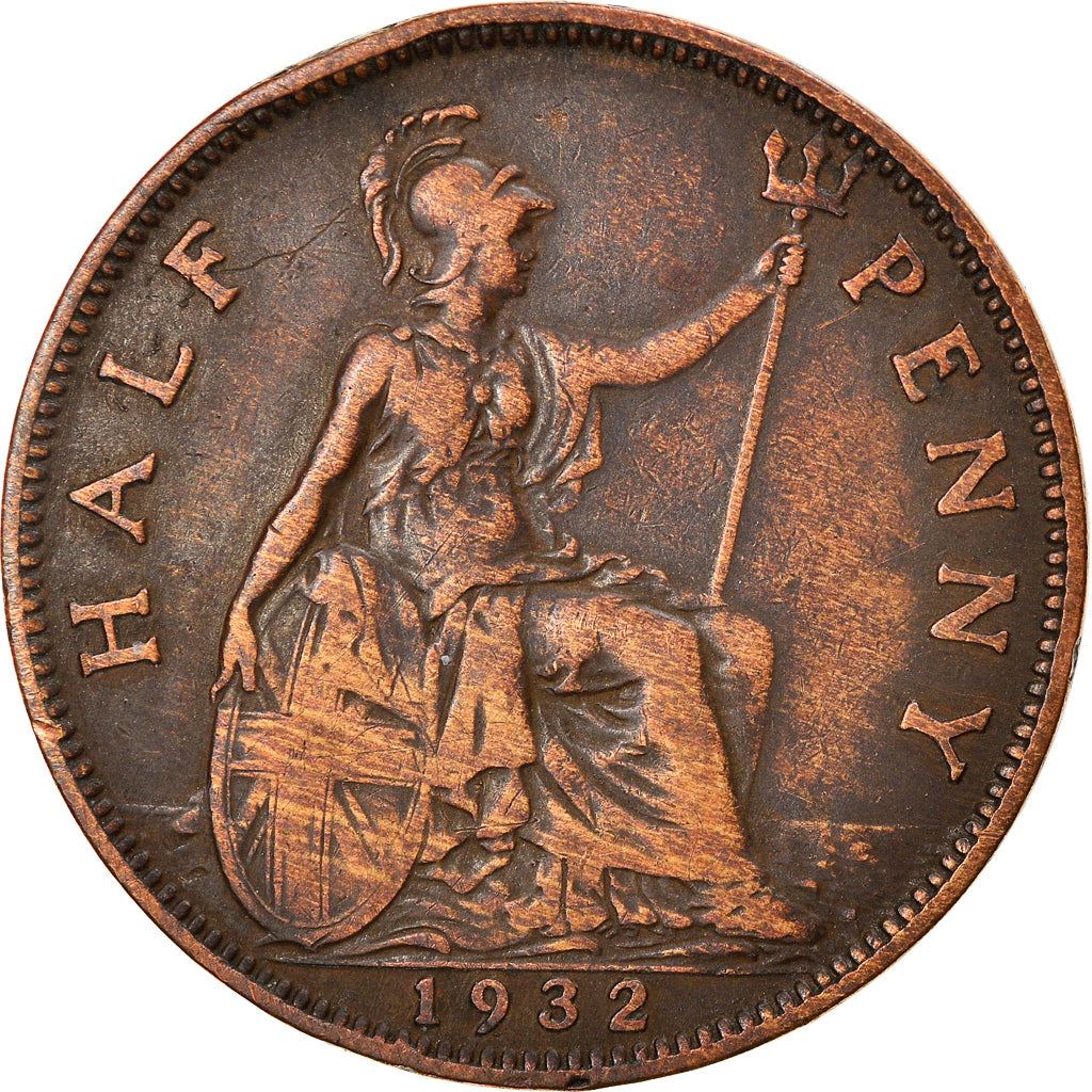 United Kingdom | 1/2 Penny Coin | George V | KM:837 | 1928 - 1936