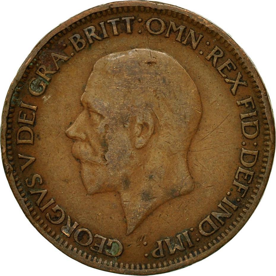 United Kingdom | 1/2 Penny Coin | George V | KM:837 | 1928 - 1936
