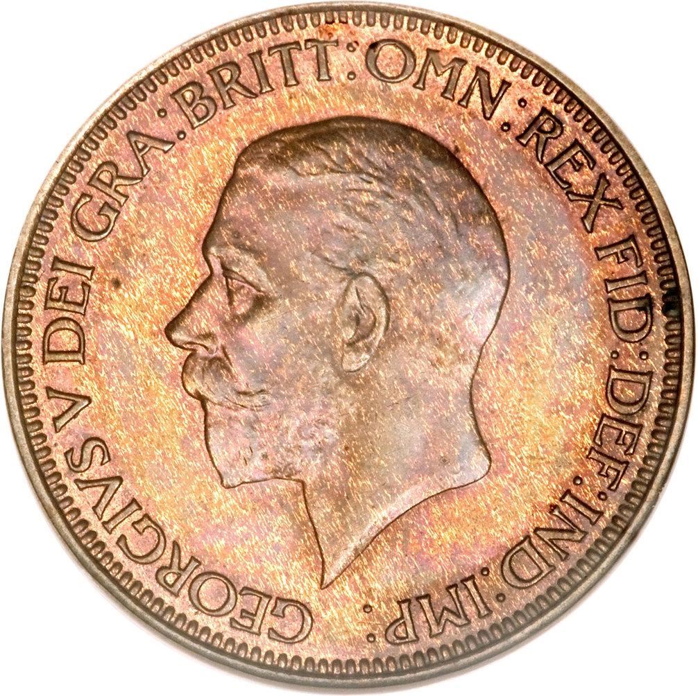 United Kingdom | 1/2 Penny Coin | George V | KM:837 | 1928 - 1936