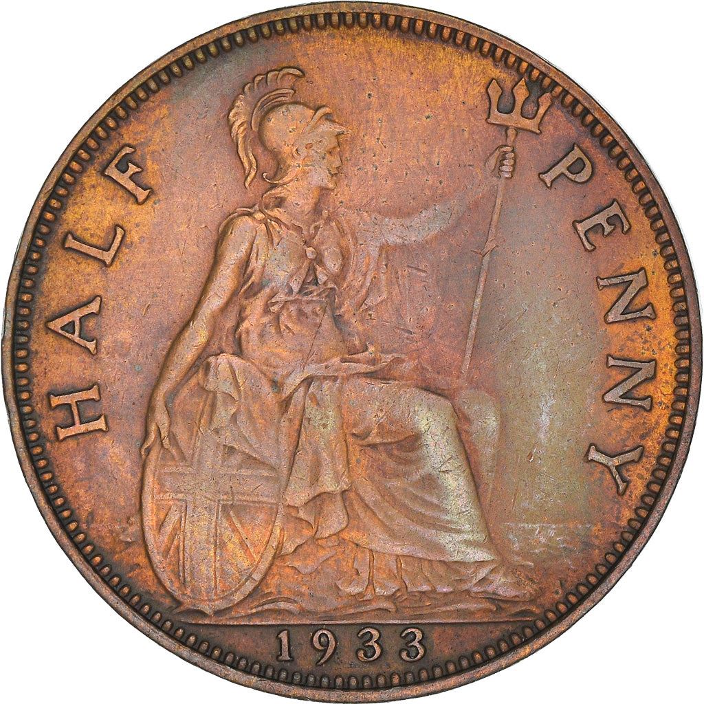 United Kingdom | 1/2 Penny Coin | George V | KM:837 | 1928 - 1936