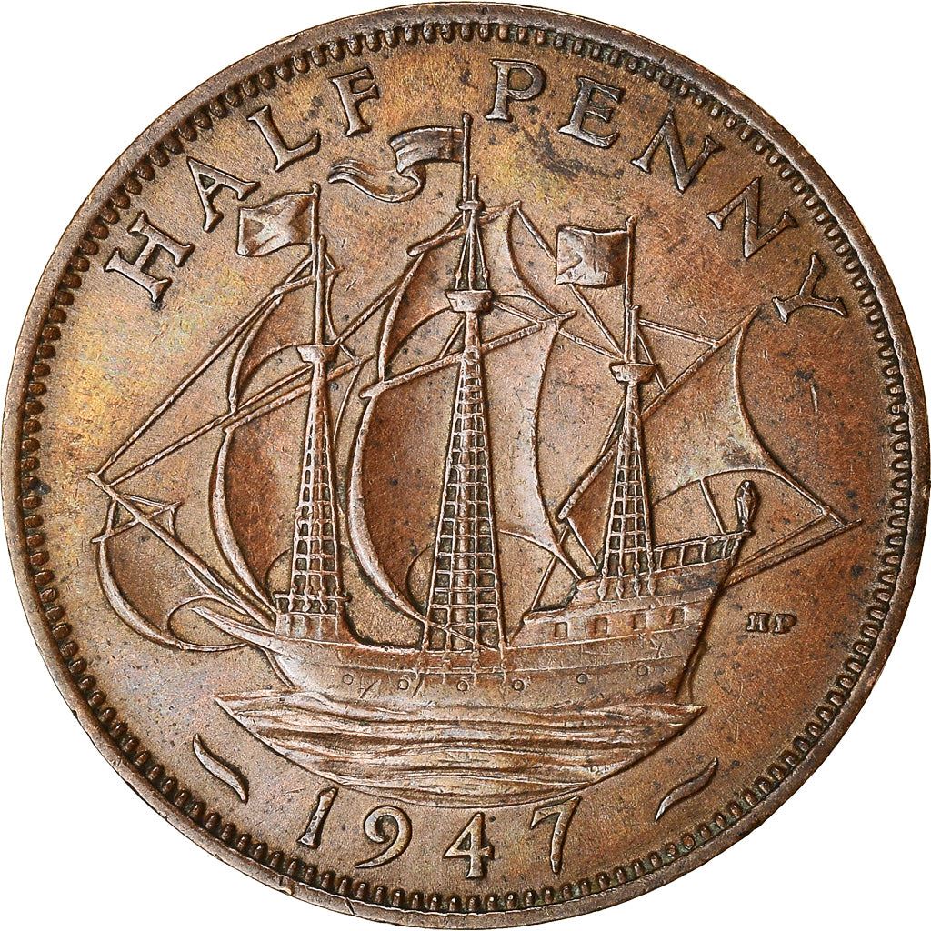 United Kingdom | 1/2 Penny Coin | George VI | KM:844 | 1937 - 1948