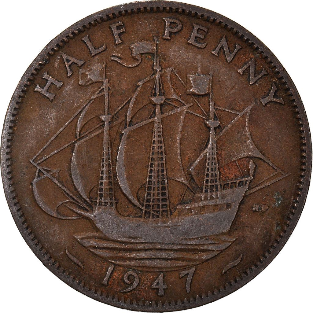United Kingdom | 1/2 Penny Coin | George VI | KM:844 | 1937 - 1948