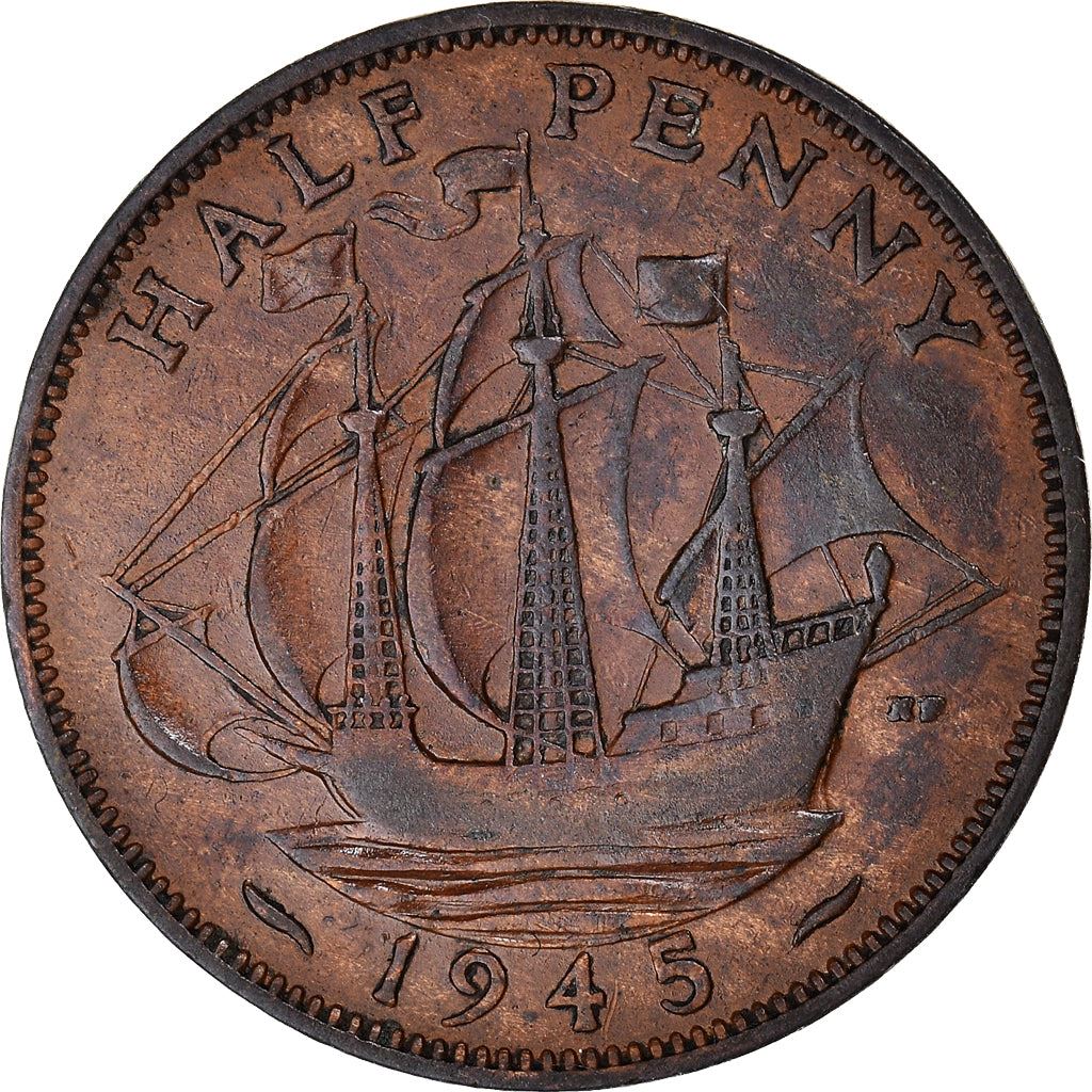 United Kingdom | 1/2 Penny Coin | George VI | KM:844 | 1937 - 1948