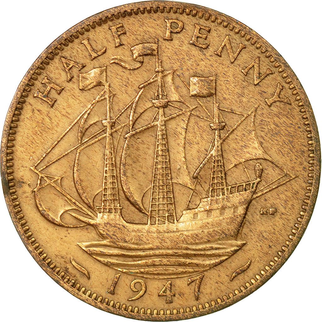 United Kingdom | 1/2 Penny Coin | George VI | KM:844 | 1937 - 1948
