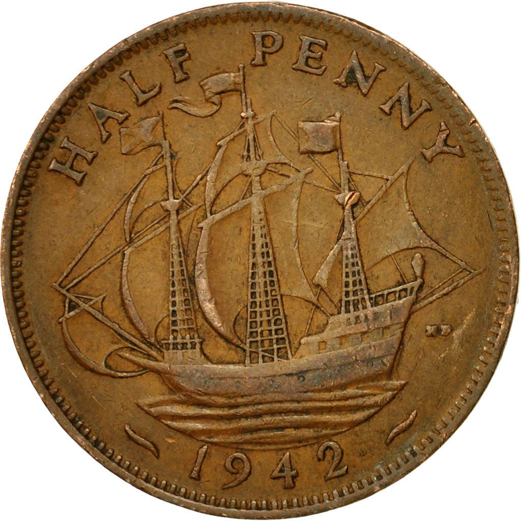 United Kingdom | 1/2 Penny Coin | George VI | KM:844 | 1937 - 1948