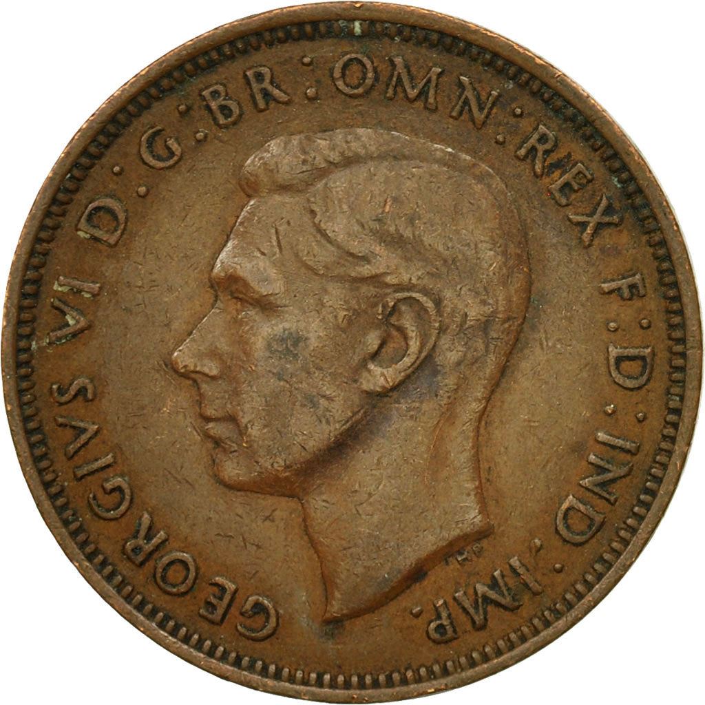 United Kingdom | 1/2 Penny Coin | George VI | KM:844 | 1937 - 1948