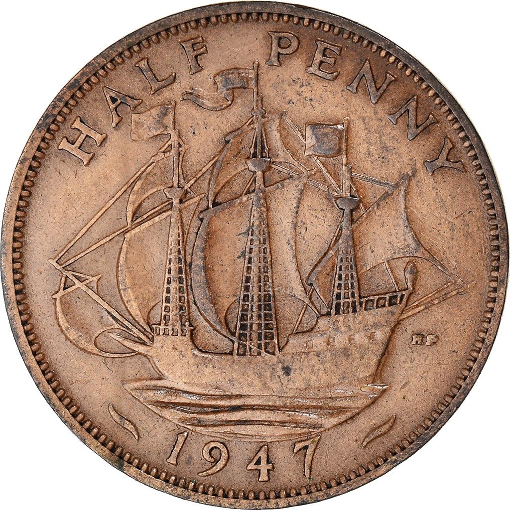 United Kingdom | 1/2 Penny Coin | George VI | KM:844 | 1937 - 1948