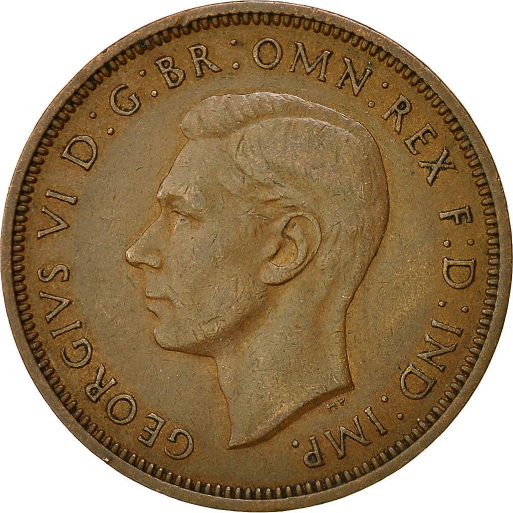 United Kingdom | 1/2 Penny Coin | George VI | KM:844 | 1937 - 1948