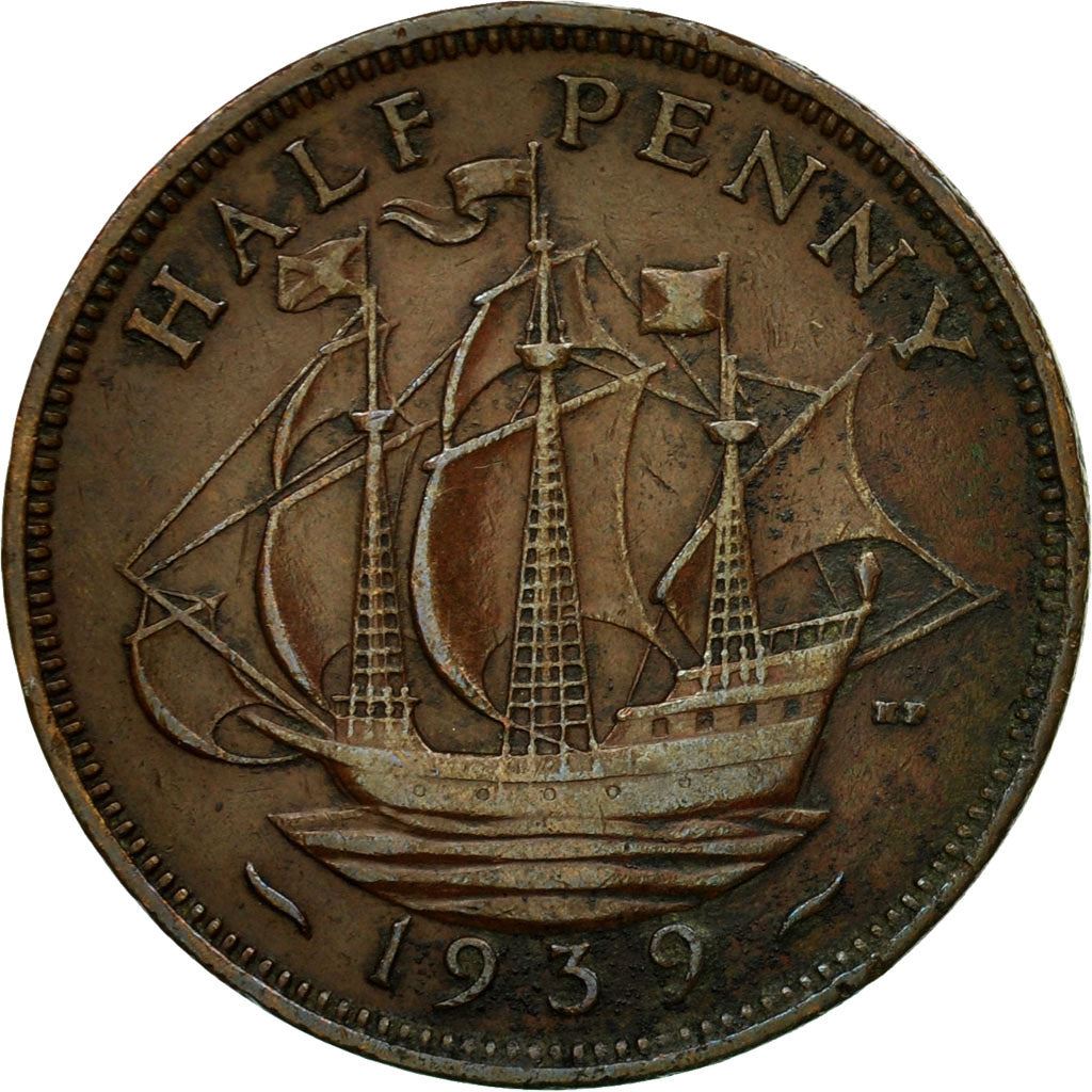 United Kingdom | 1/2 Penny Coin | George VI | KM:844 | 1937 - 1948