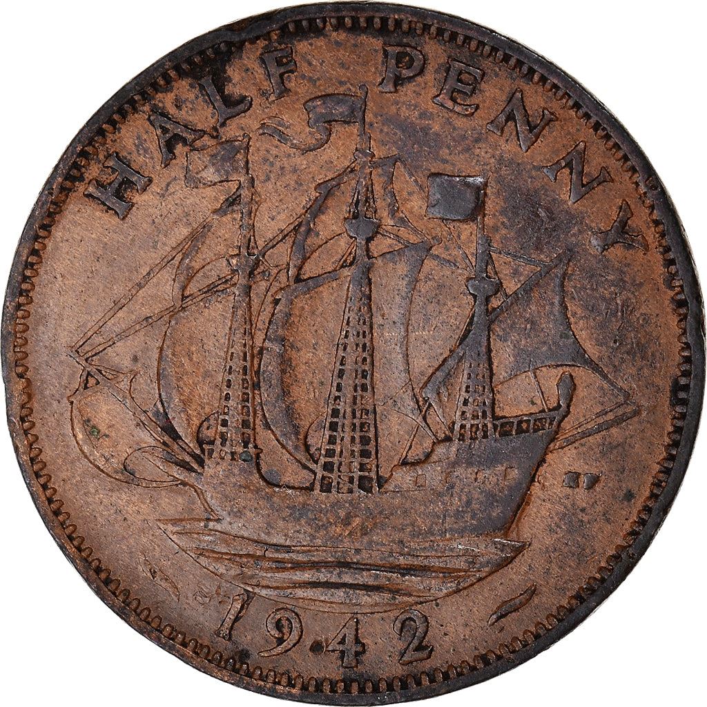 United Kingdom | 1/2 Penny Coin | George VI | KM:844 | 1937 - 1948
