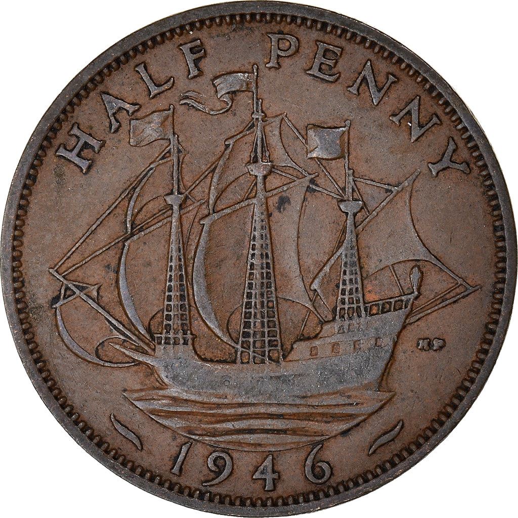 United Kingdom | 1/2 Penny Coin | George VI | KM:844 | 1937 - 1948