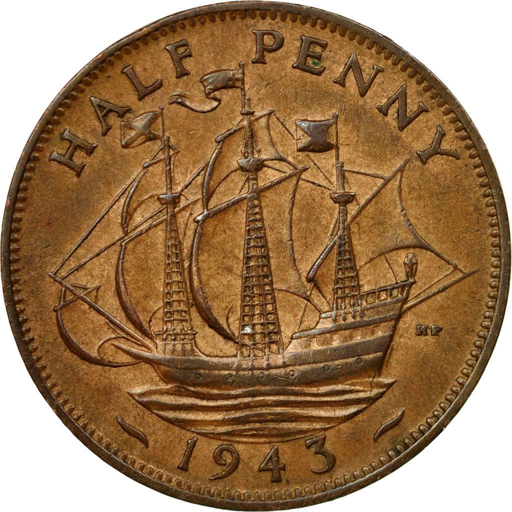 United Kingdom | 1/2 Penny Coin | George VI | KM:844 | 1937 - 1948