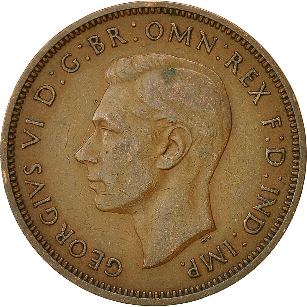United Kingdom | 1/2 Penny Coin | George VI | KM:844 | 1937 - 1948