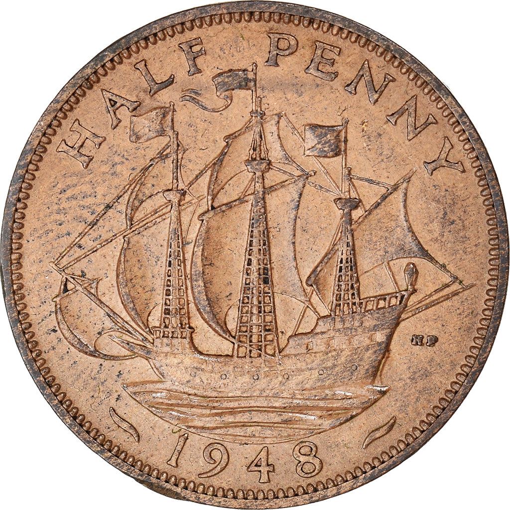 United Kingdom | 1/2 Penny Coin | George VI | KM:844 | 1937 - 1948