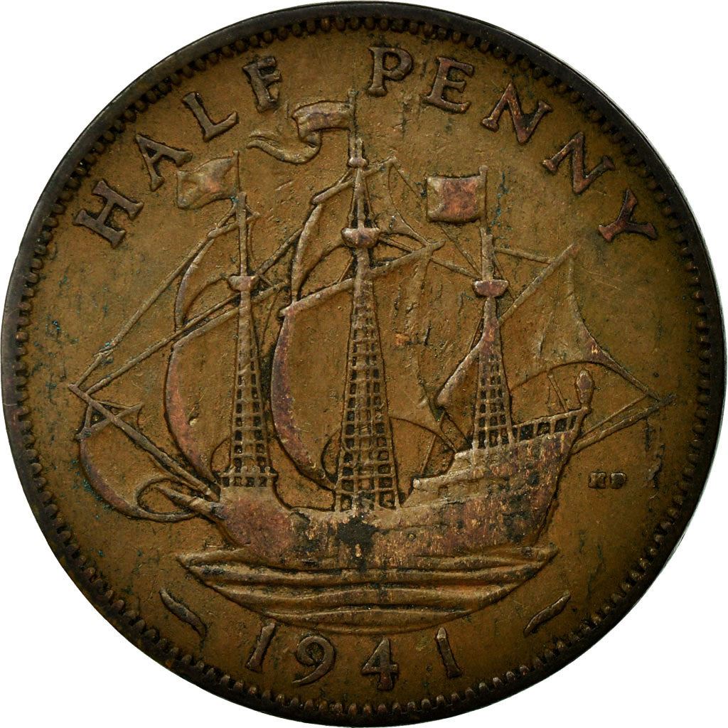United Kingdom | 1/2 Penny Coin | George VI | KM:844 | 1937 - 1948