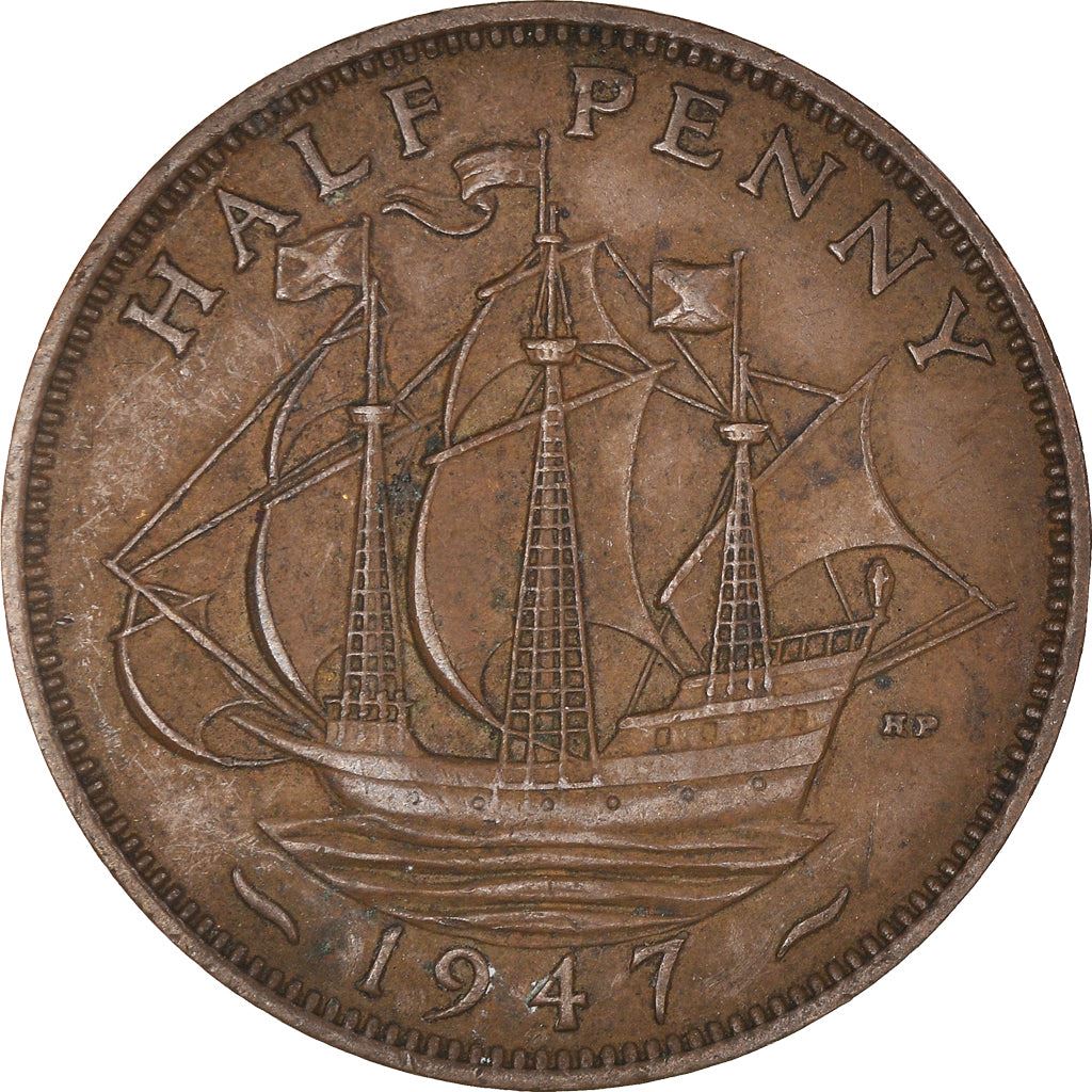 United Kingdom | 1/2 Penny Coin | George VI | KM:844 | 1937 - 1948