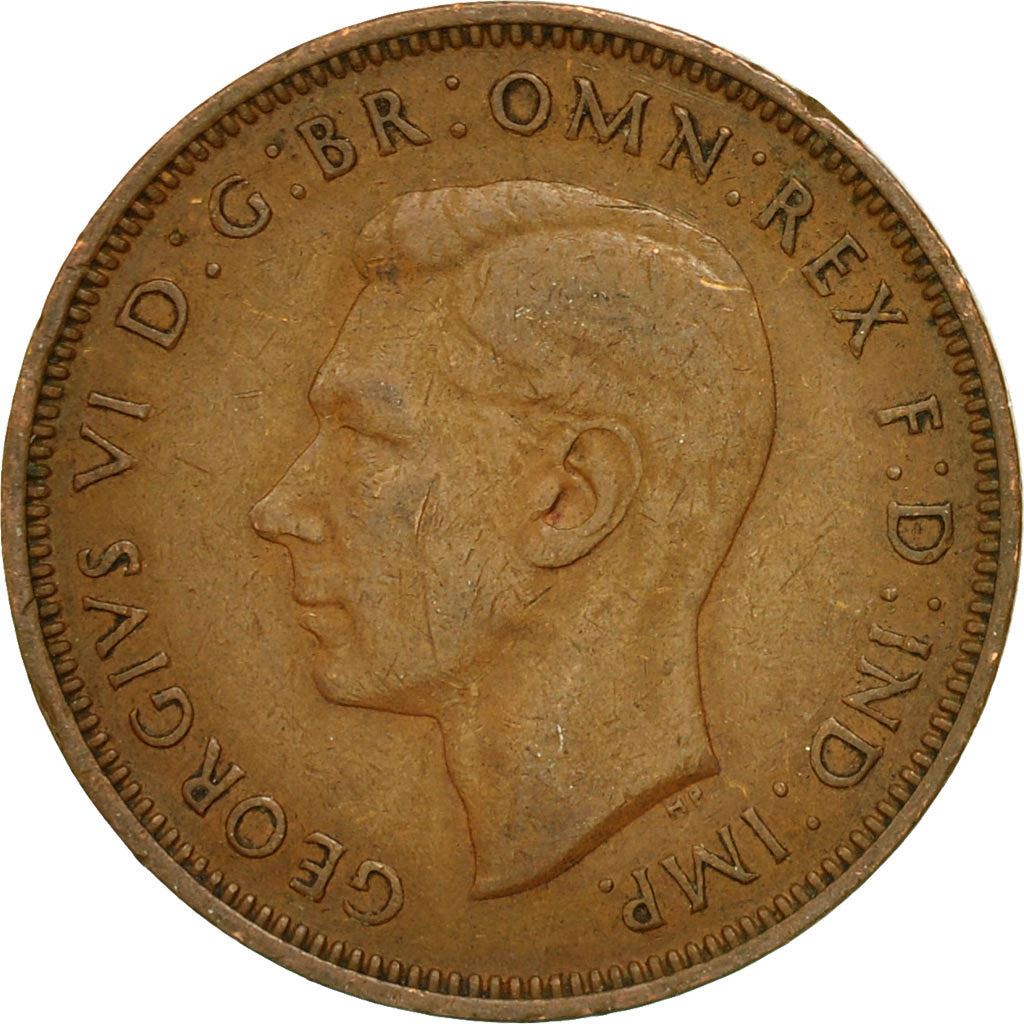 United Kingdom | 1/2 Penny Coin | George VI | KM:844 | 1937 - 1948