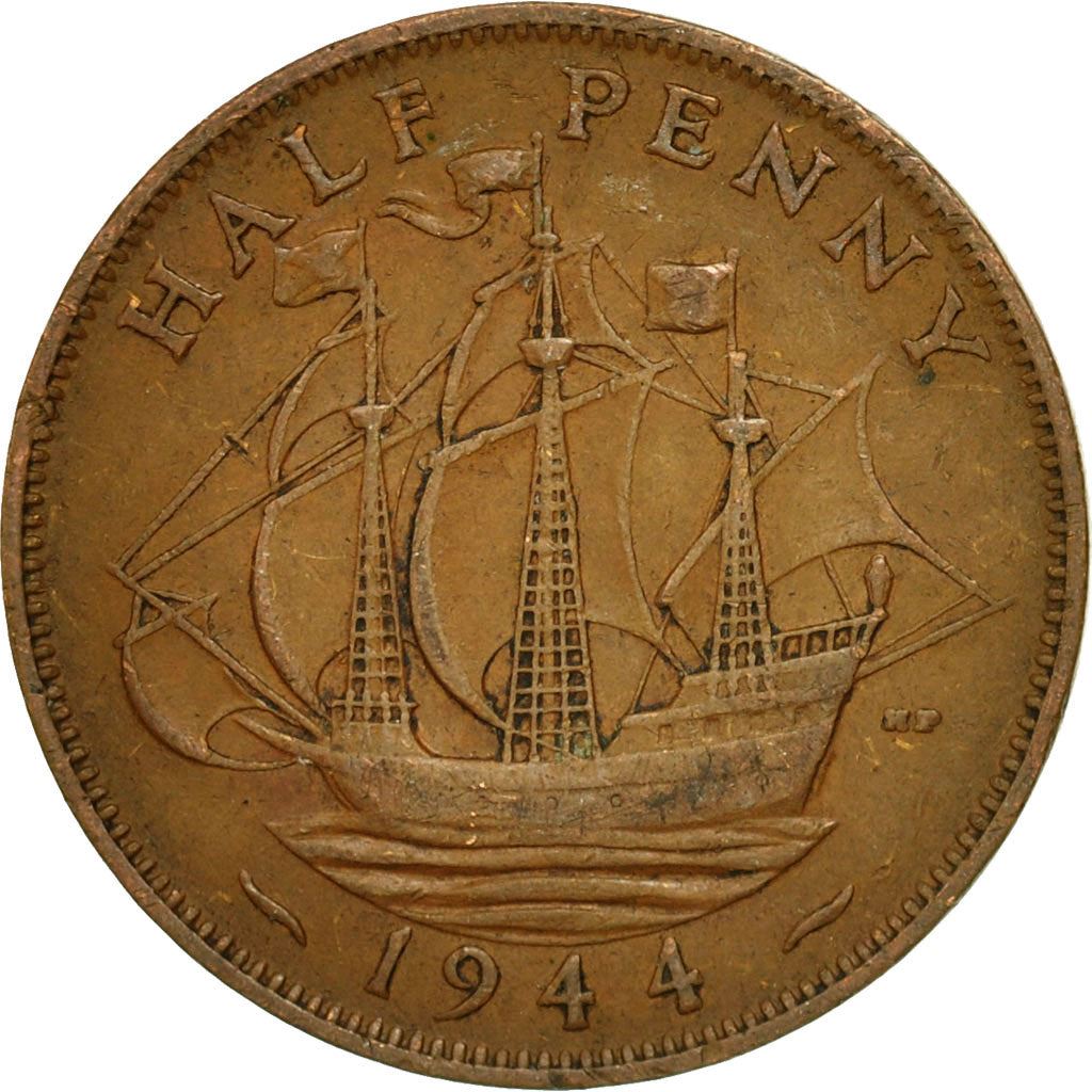 United Kingdom | 1/2 Penny Coin | George VI | KM:844 | 1937 - 1948