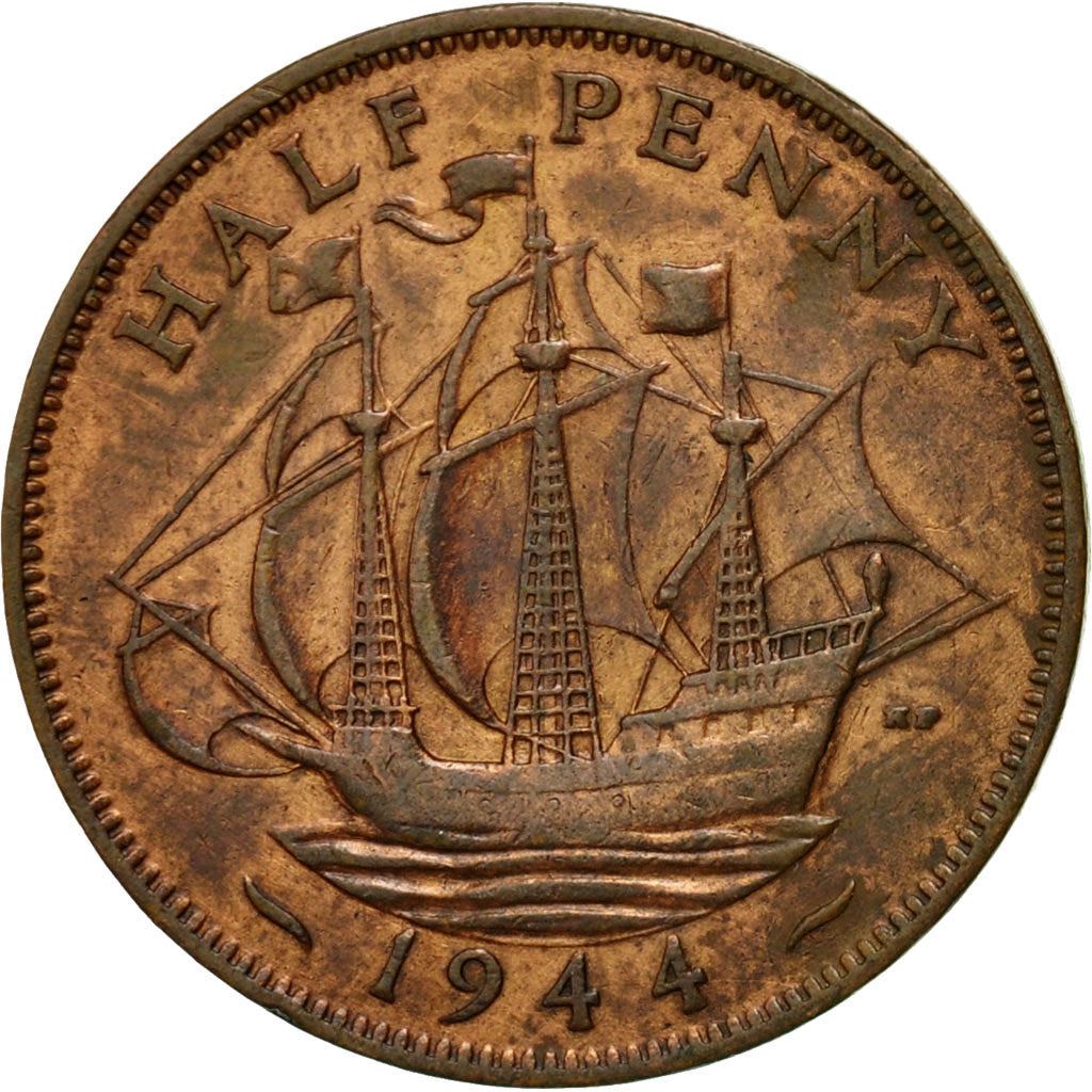 United Kingdom | 1/2 Penny Coin | George VI | KM:844 | 1937 - 1948