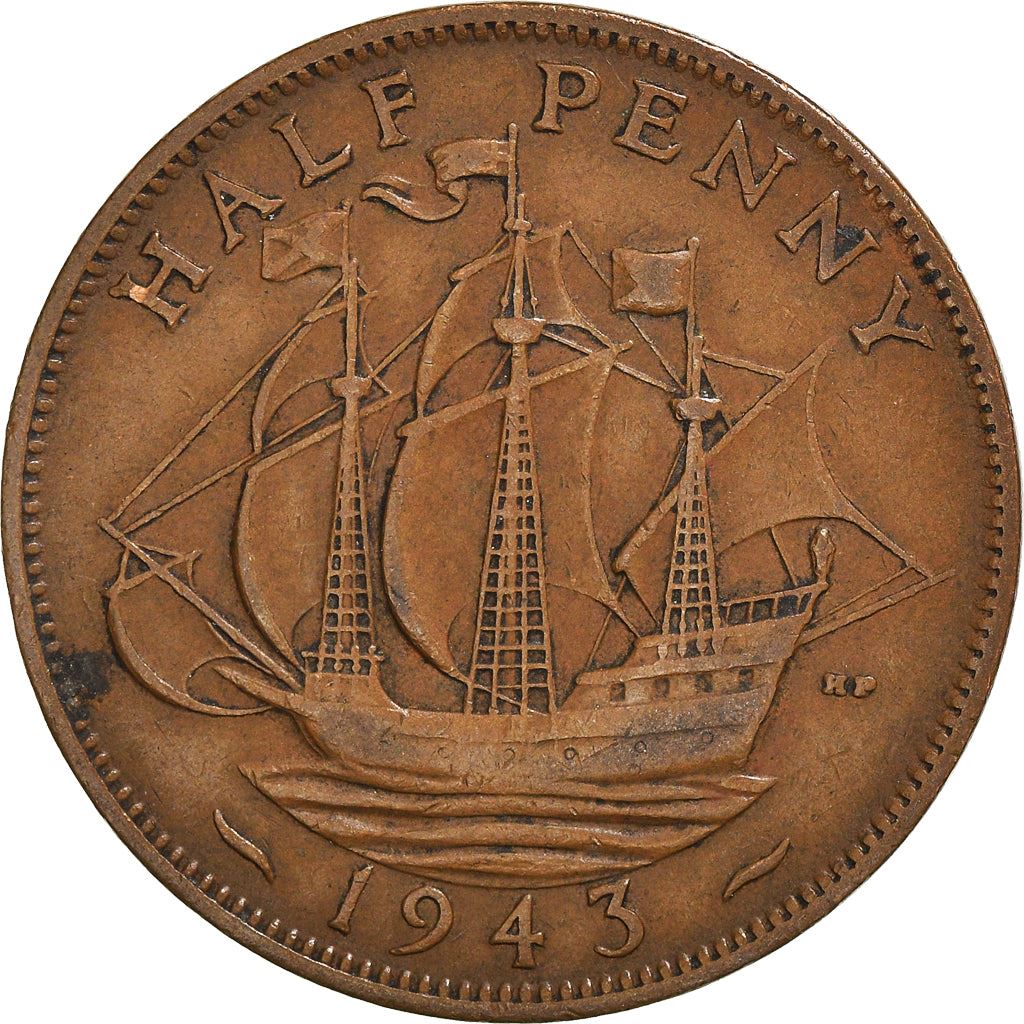 United Kingdom | 1/2 Penny Coin | George VI | KM:844 | 1937 - 1948