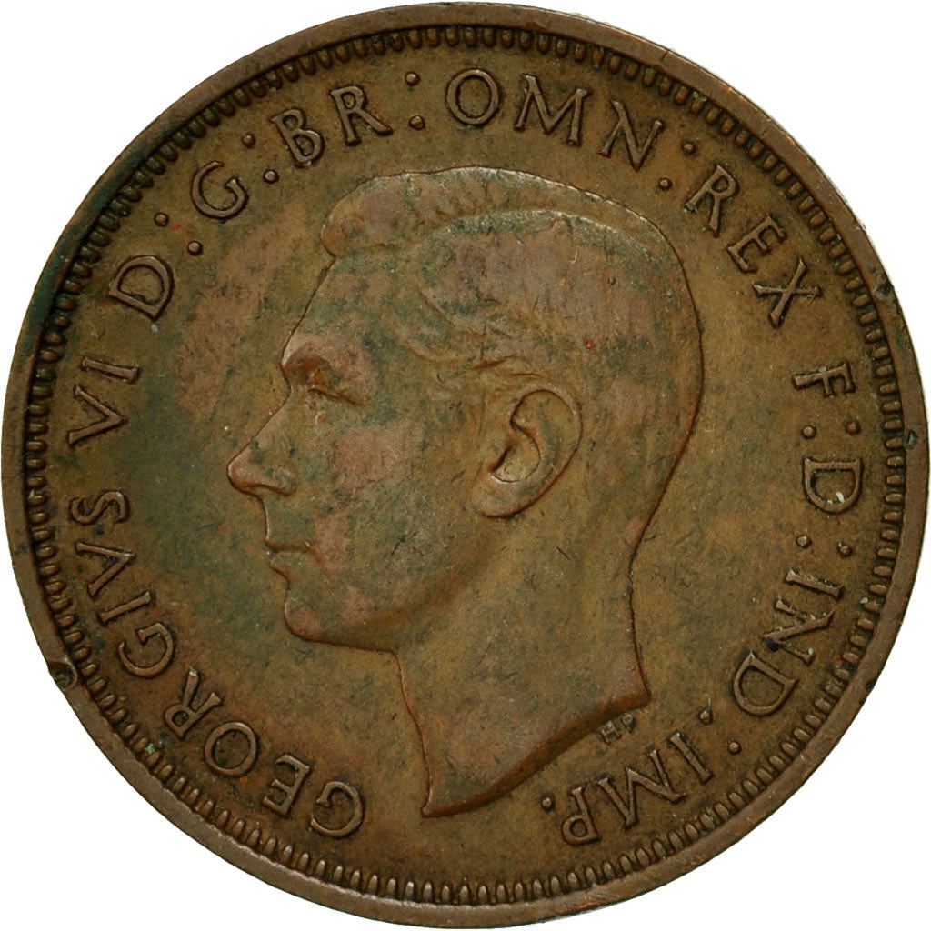 United Kingdom | 1/2 Penny Coin | George VI | KM:844 | 1937 - 1948