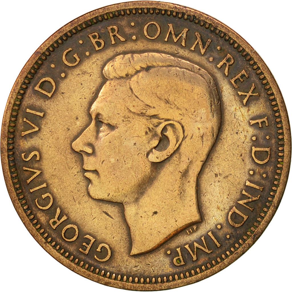 United Kingdom | 1/2 Penny Coin | George VI | KM:844 | 1937 - 1948