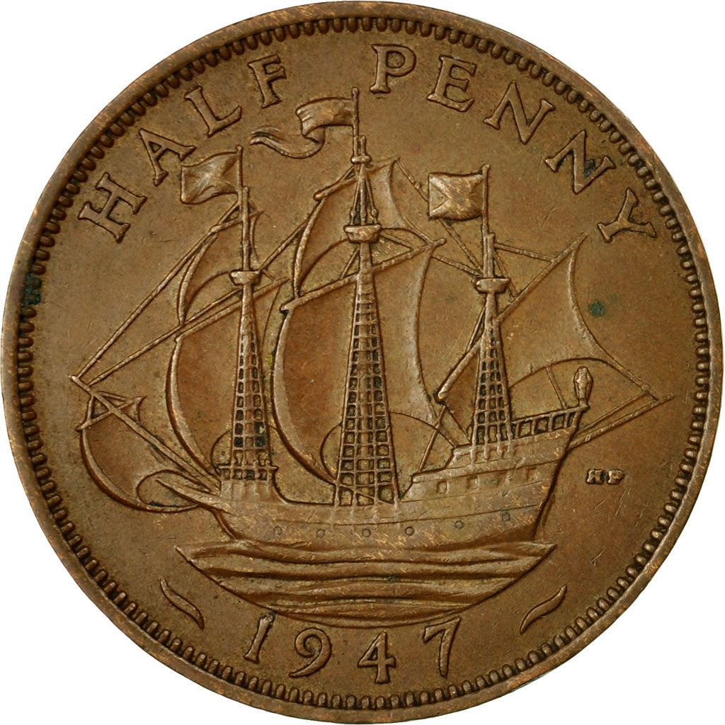 United Kingdom | 1/2 Penny Coin | George VI | KM:844 | 1937 - 1948