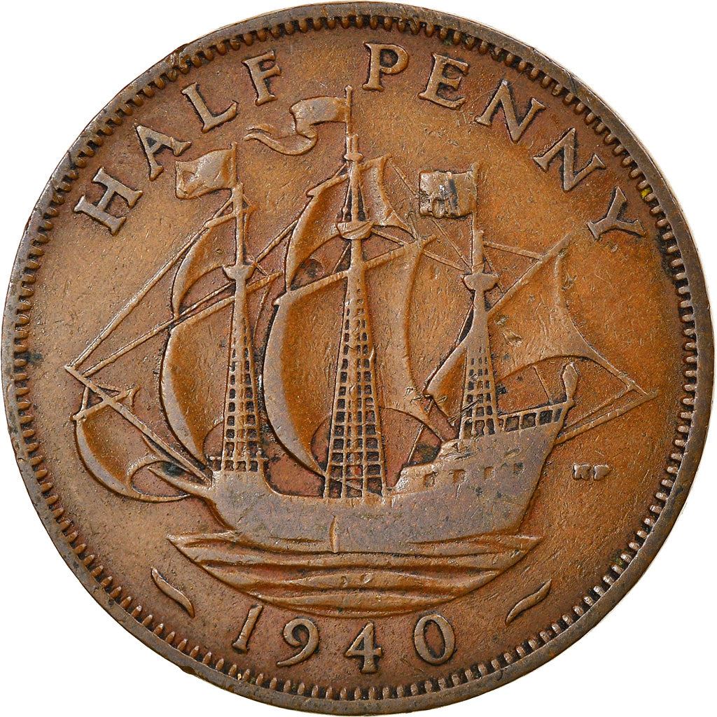 United Kingdom | 1/2 Penny Coin | George VI | KM:844 | 1937 - 1948