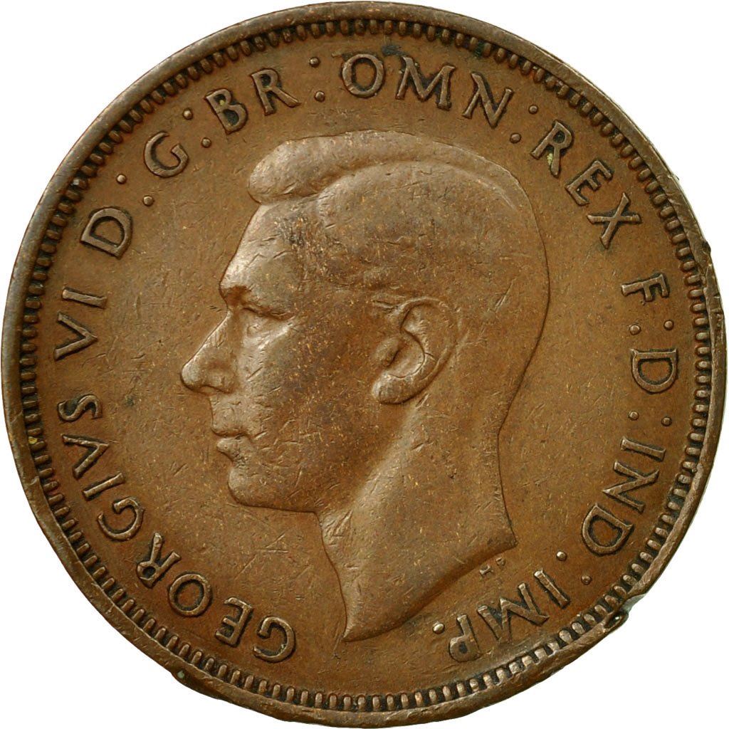 United Kingdom | 1/2 Penny Coin | George VI | KM:844 | 1937 - 1948