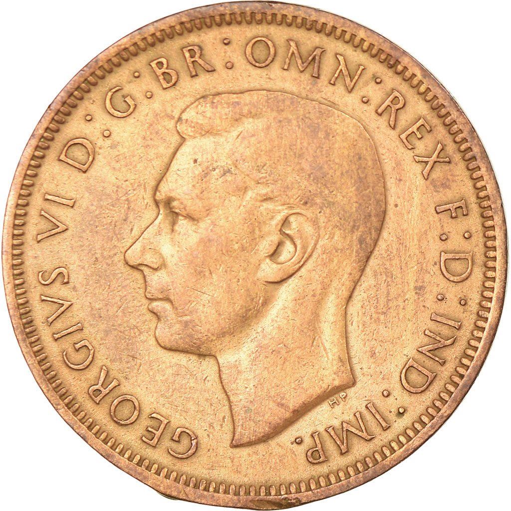 United Kingdom | 1/2 Penny Coin | George VI | KM:844 | 1937 - 1948