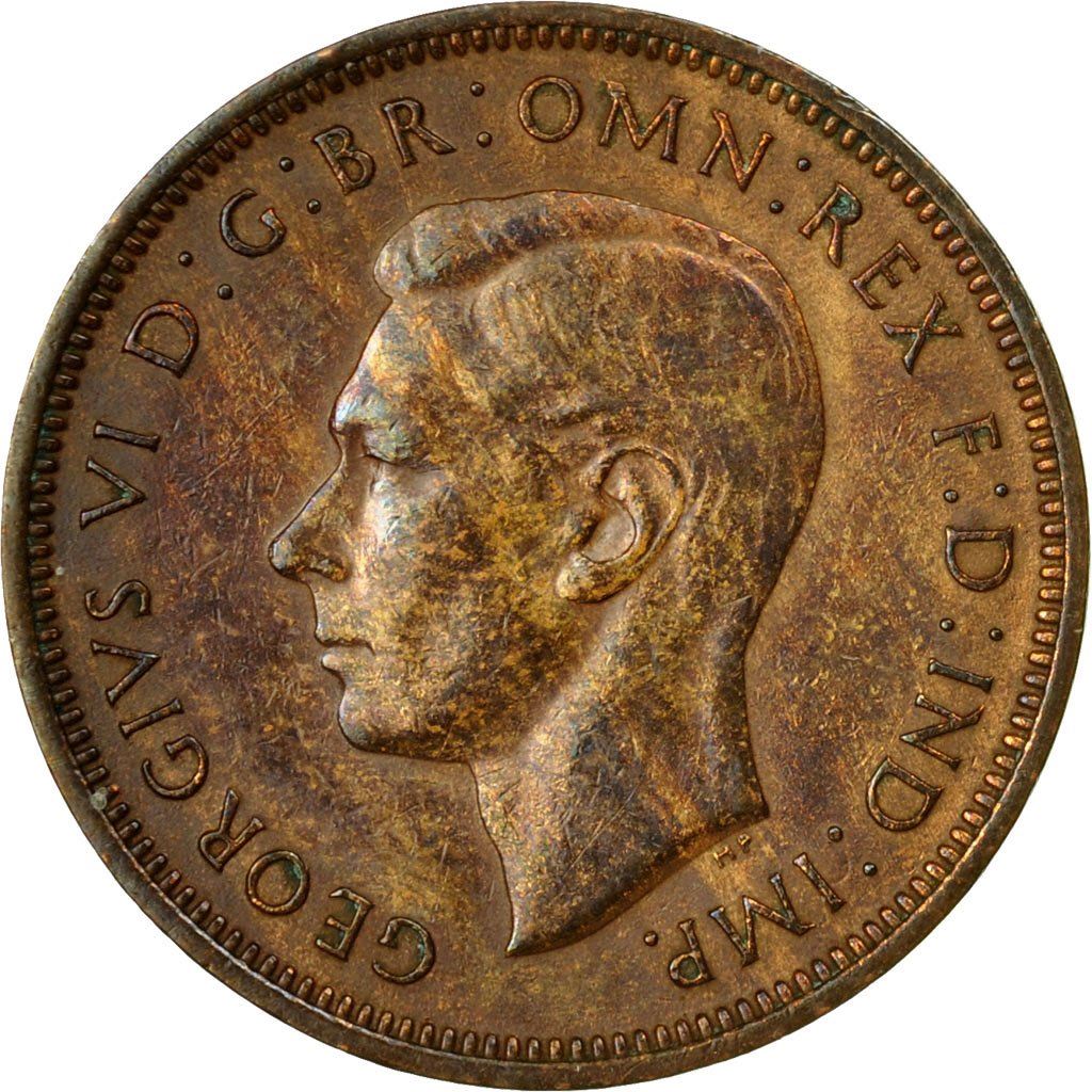 United Kingdom | 1/2 Penny Coin | George VI | KM:844 | 1937 - 1948