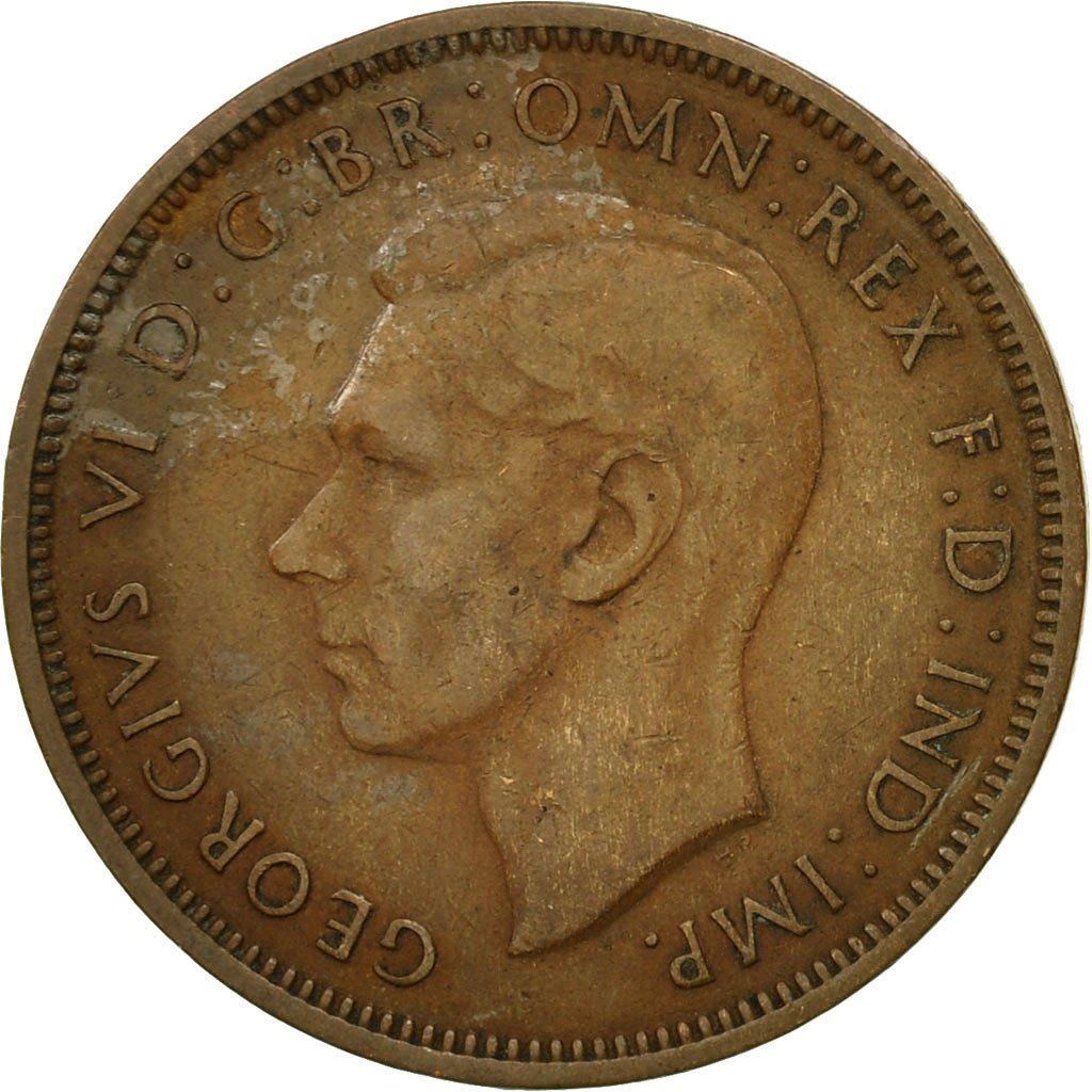 United Kingdom | 1/2 Penny Coin | George VI | KM:844 | 1937 - 1948