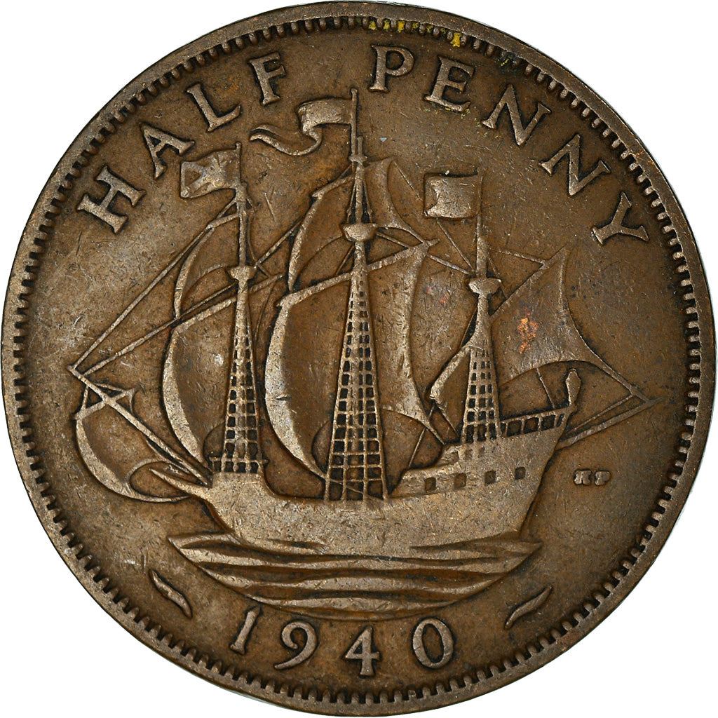 United Kingdom | 1/2 Penny Coin | George VI | KM:844 | 1937 - 1948