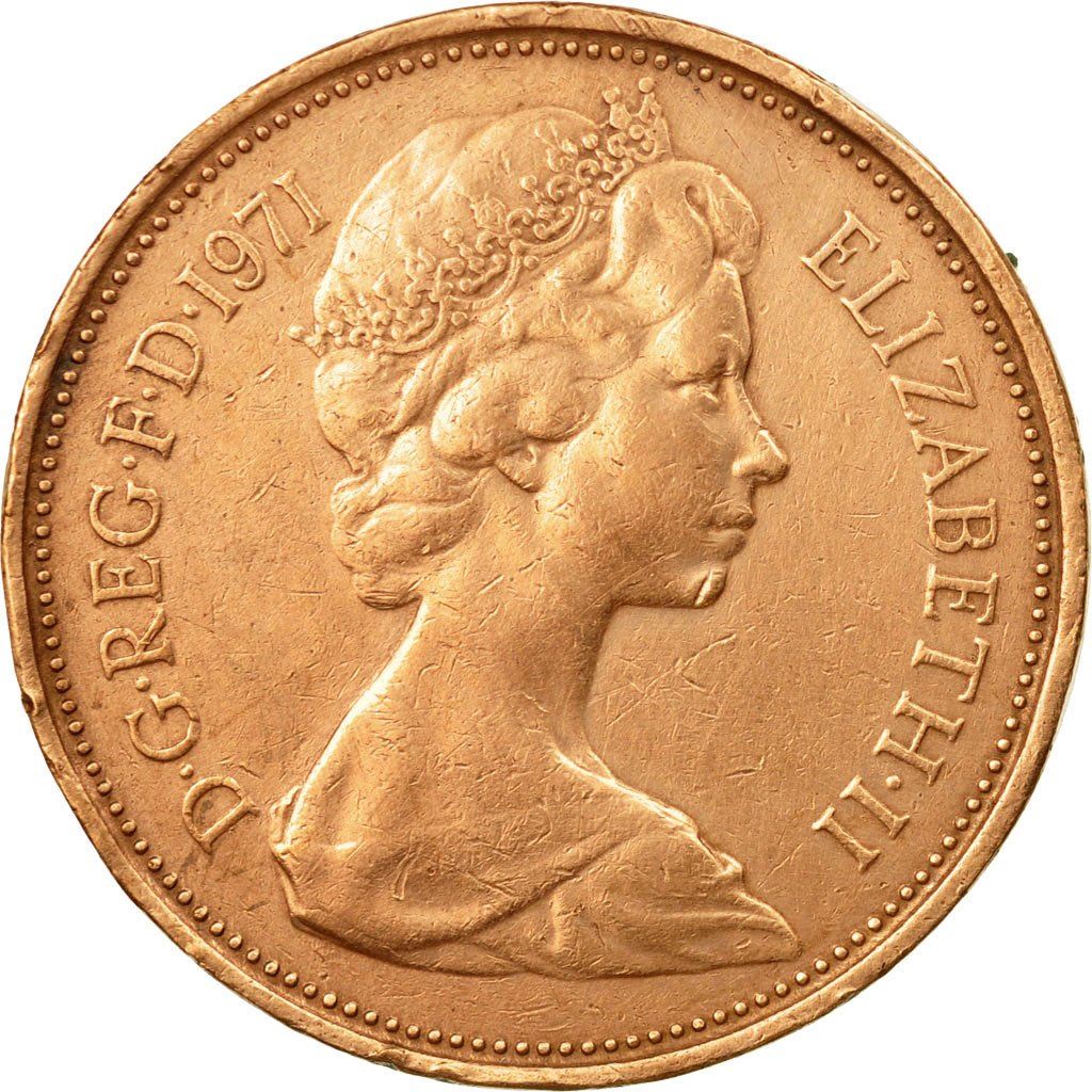 United Kingdom | 2 New Pence Coin | Elizabeth II | KM:916 | 1971 - 1981