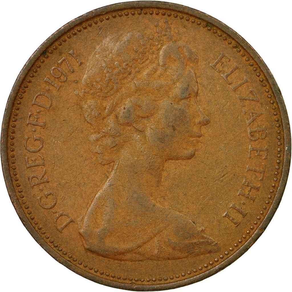 United Kingdom | 2 New Pence Coin | Elizabeth II | KM:916 | 1971 - 1981