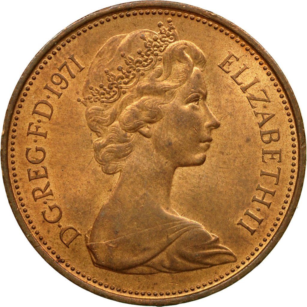 United Kingdom | 2 New Pence Coin | Elizabeth II | KM:916 | 1971 - 1981