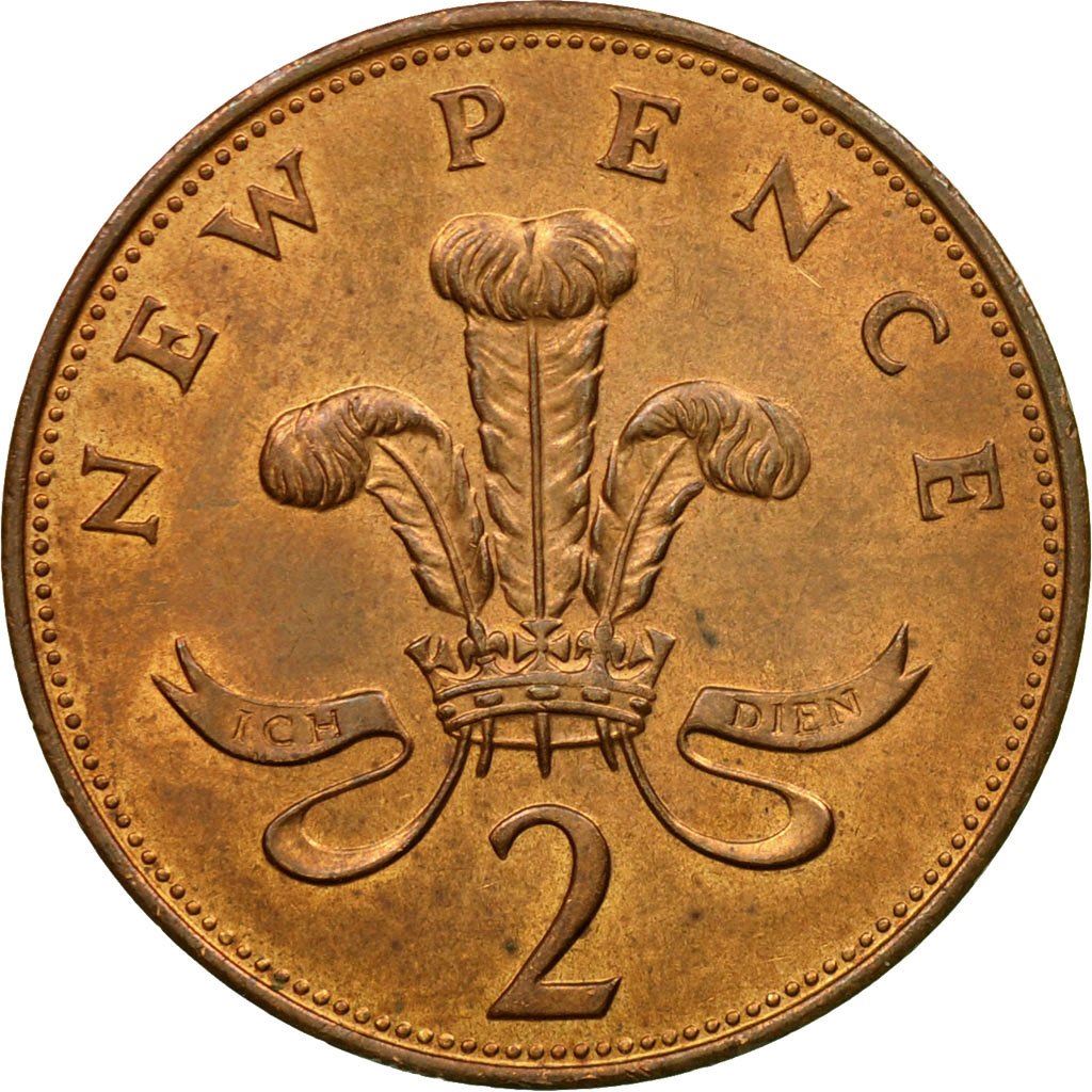 United Kingdom | 2 New Pence Coin | Elizabeth II | KM:916 | 1971 - 1981