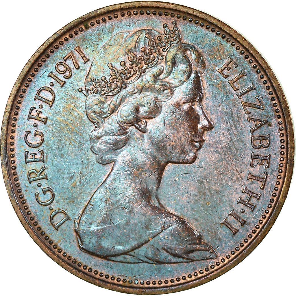 United Kingdom | 2 New Pence Coin | Elizabeth II | KM:916 | 1971 - 1981