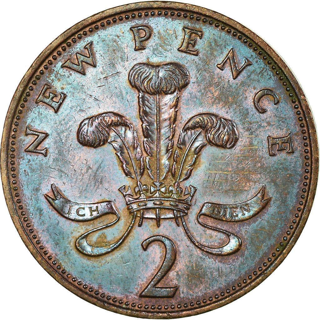 United Kingdom | 2 New Pence Coin | Elizabeth II | KM:916 | 1971 - 1981