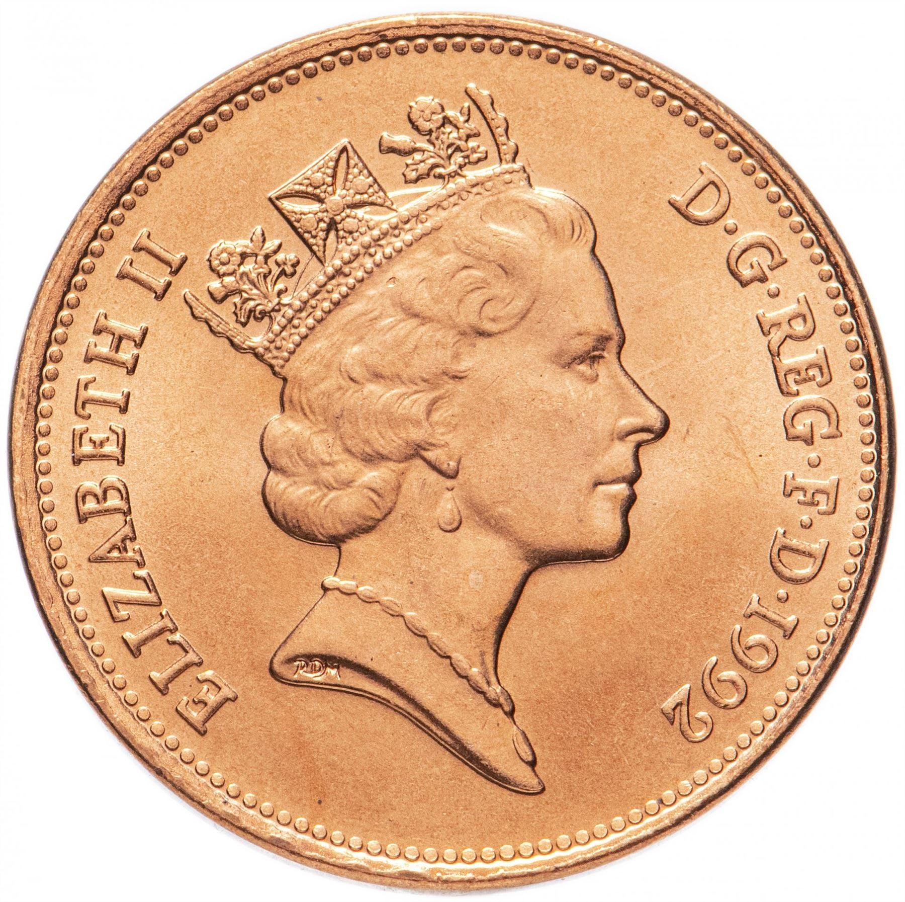 United Kingdom 2 Pence - Elizabeth II 3rd portrait | magnetic | Coin KM936a 1992 - 1997